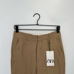Zara Relaxed Loose Straight Leg High Rise Trousers